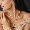 Gold colour Plated Pearl Layer Necklace